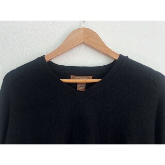 Tasso Elba Spa Men Sweater L Black 100% Cashmere Long Sleeve Polo Style Pullover - Picture 2 of 5